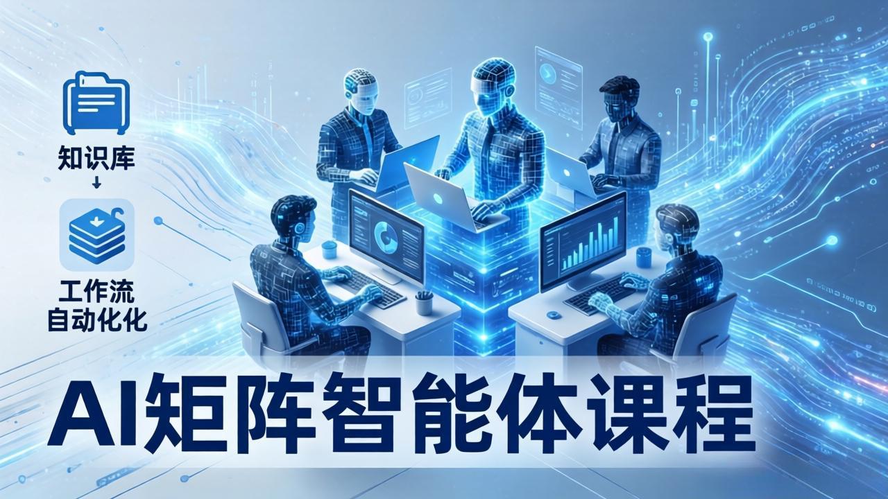 AI矩阵智能体实战：100个数字员工批量生产内容，文本知识库+工作流自动化全搞定-源创文化：轻创终点站