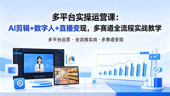 某团队多平台实操运营课-更新26年4月20：AI剪辑+数字人+直播变现，多赛道全流程实战教学-源创文化：轻创终点站