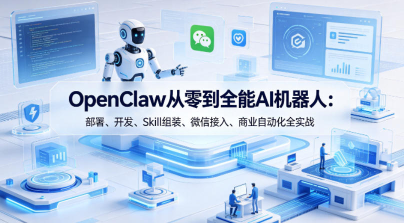 OpenClaw从零到全能AI机器人：部署、开发、Skill组装、微信接入、商业自动化全实战-源创文化：轻创终点站