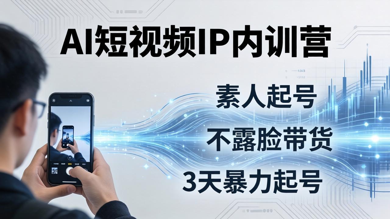 2026AI短视频IP内训营：从素人起号到不露脸带货，3天暴力起号全流程拆解-源创文化：轻创终点站