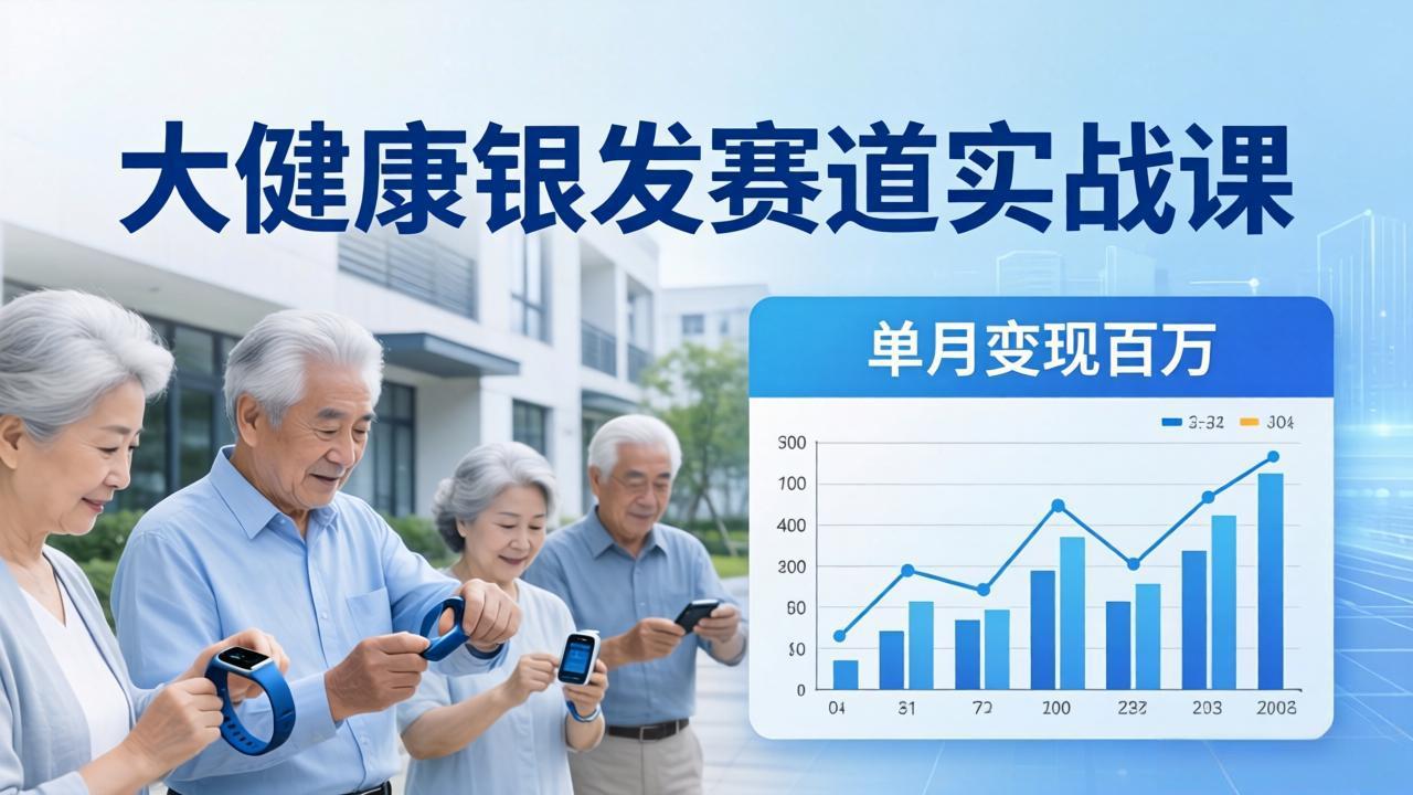 大健康银发赛道实战课：拆解视频号线索型 IP 单月变现百万逻辑，教你精准获客高效变现-源创文化：轻创终点站
