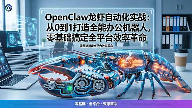OpenClaw龙虾自动化实战：从0到1打造全能办公机器人，零基础搞定全平台效率革命-源创文化：轻创终点站
