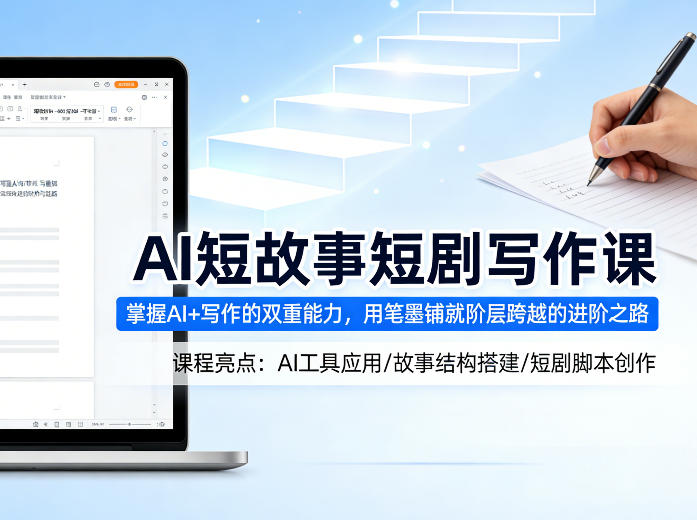 AI短故事短剧写作课，掌握AI+写作的双重能力，用笔墨铺就阶层跨越的进阶之路-源创文化：轻创终点站