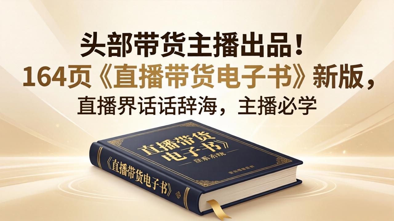 头部带货主播出品！164页《直播带货电子书》新版，直播界话术辞海，主播必学-源创文化：轻创终点站