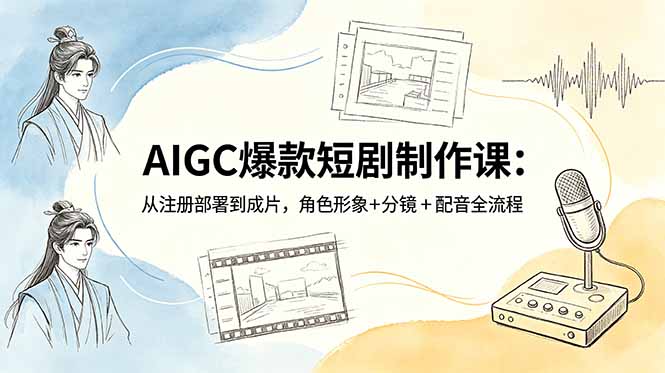 AIGC爆款短剧制作课：从注册部署到成片，角色形象+分镜+配音全流程-源创文化：轻创终点站