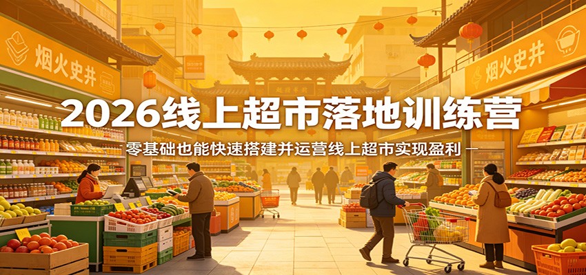 2026线上超市落地训练营，零基础也能快速搭建并运营线上超市实现盈利-源创文化：轻创终点站