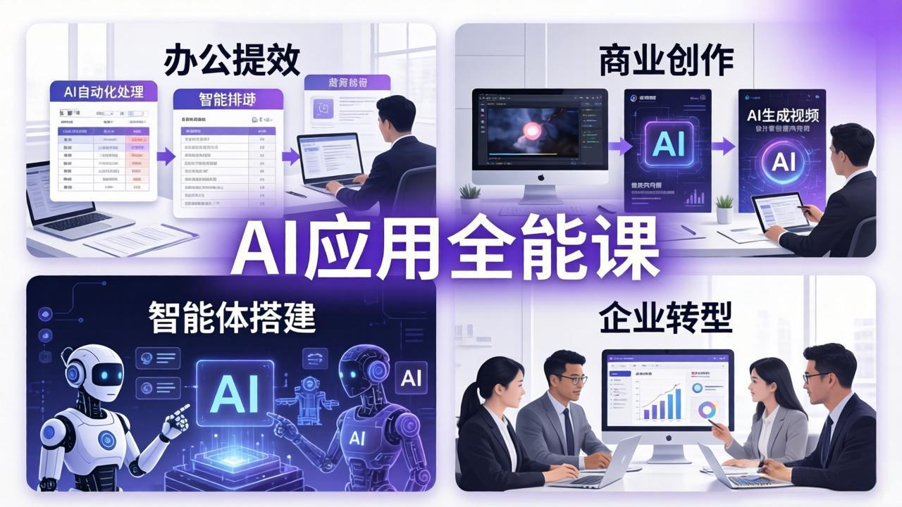 AIGC 应用师全能课-更新：办公提效、商业创作、智能体搭建、企业转型，一站式学会AI应用-源创文化：轻创终点站