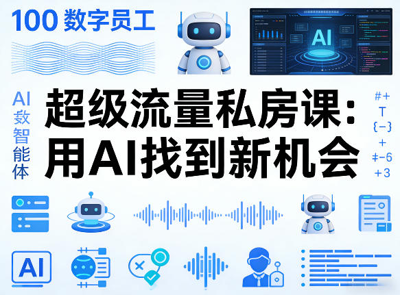 你的AI数字员工100个智能体，超级流量私房课，用AI找到新机会-源创文化：轻创终点站