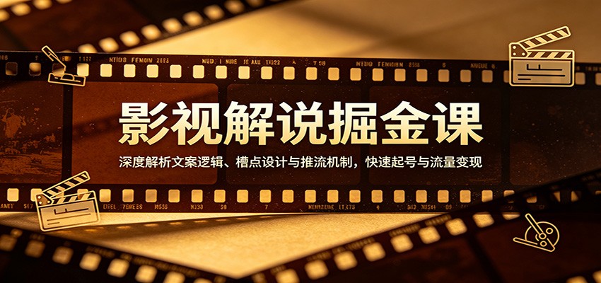 影视解说掘金课：深度解析文案逻辑、槽点设计与推流机制，快速起号与流量变现-源创文化：轻创终点站