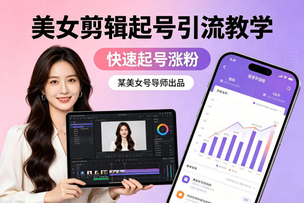 某美女号导师出品：美女剪辑起号引流教学，快速起号涨粉-源创文化：轻创终点站
