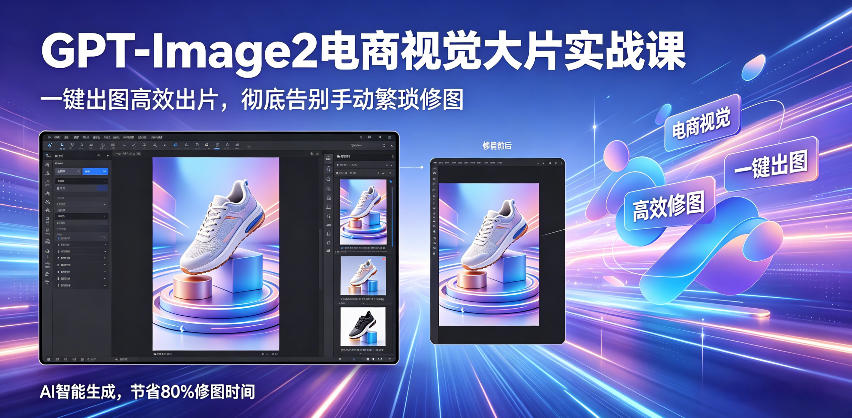 GPT-Image2电商视觉大片实战课，一键出图高效出片，彻底告别手动繁琐修图(更新)-源创文化：轻创终点站