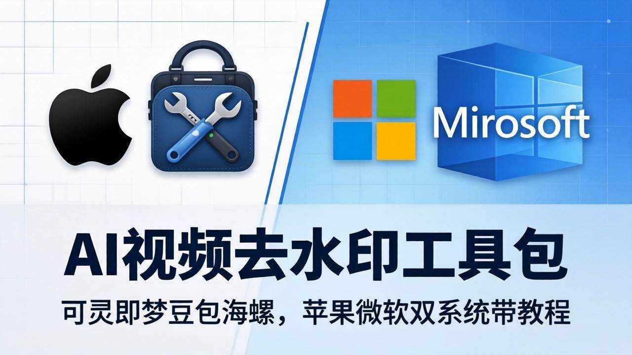 AI视频去水印工具包：可灵即梦豆包海螺，苹果微软双系统带教程-源创文化：轻创终点站