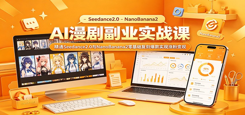 AI漫剧副业实战课:精通Seedance2.0与NanoBanana2零基础复刻爆款实现涨粉变现-源创文化:轻创终点站