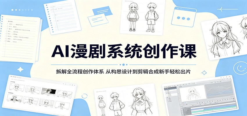AI漫剧系统创作课：拆解全流程创作体系，从构思设计到剪辑合成新手轻松出片-源创文化：轻创终点站