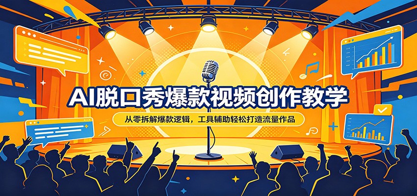 AI脱口秀爆款视频创作教学：从零拆解爆款逻辑，工具辅助轻松打造流量作品-源创文化：轻创终点站