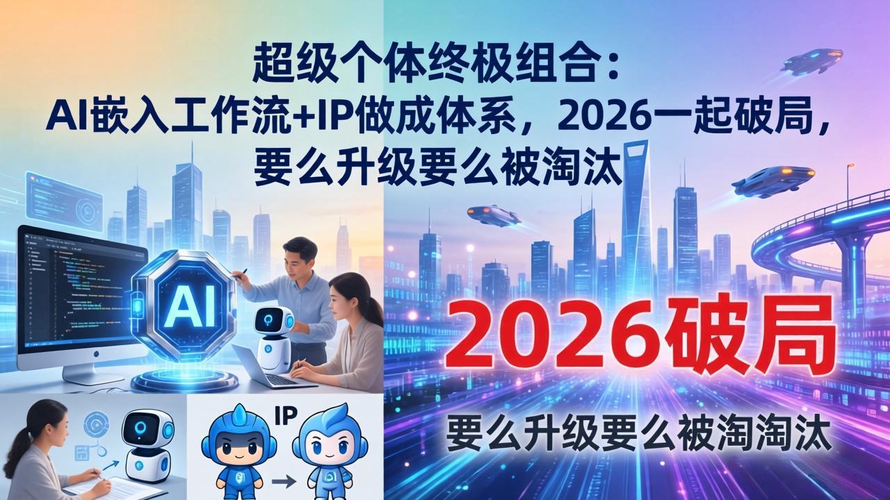 超级个体终极组合：AI嵌入工作流+IP做成体系，2026一起破局，要么升级要么被淘汰-源创文化：轻创终点站