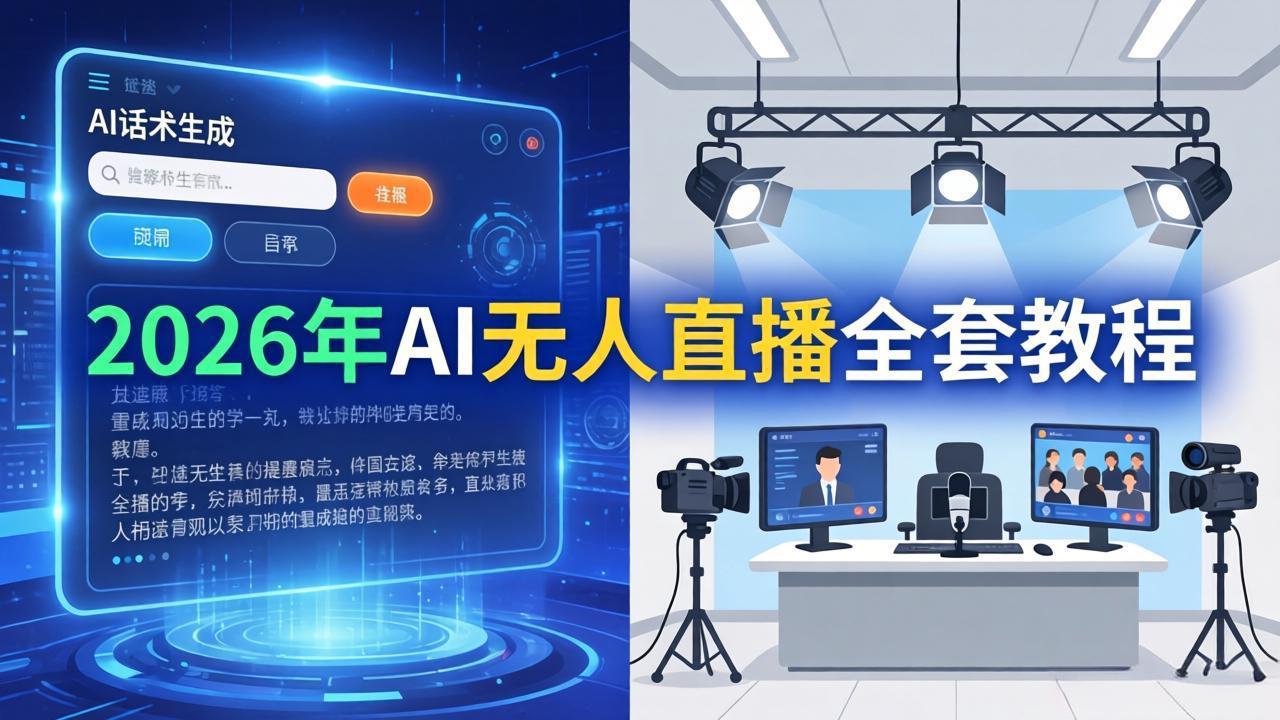 2026年AI无人直播全套教程：OBS安装+软件配置+直播间搭建+话术生成+一键开播实操-源创文化：轻创终点站