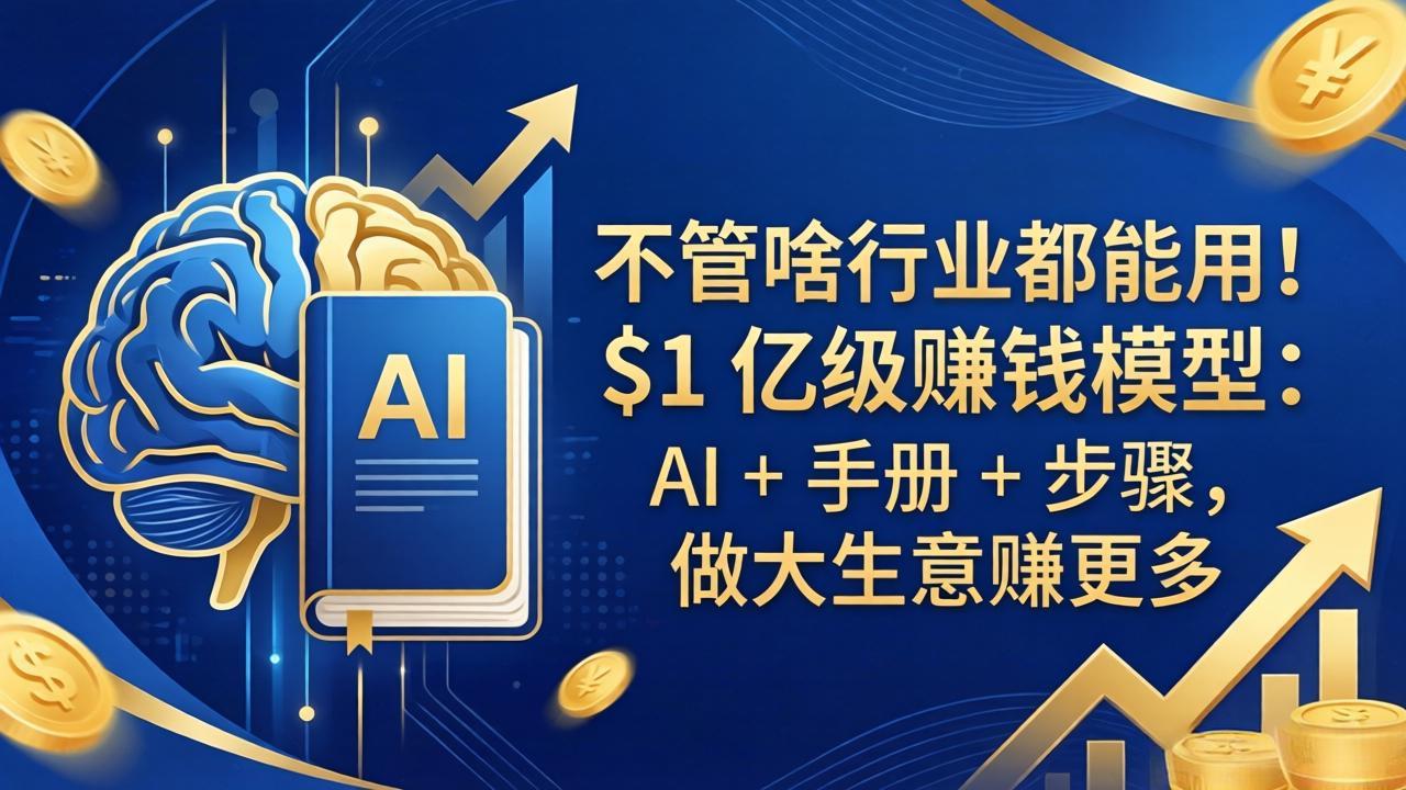 不管啥行业都能用！$1 亿级赚钱模型：AI + 手册 + 步骤，做大生意赚更多-源创文化：轻创终点站
