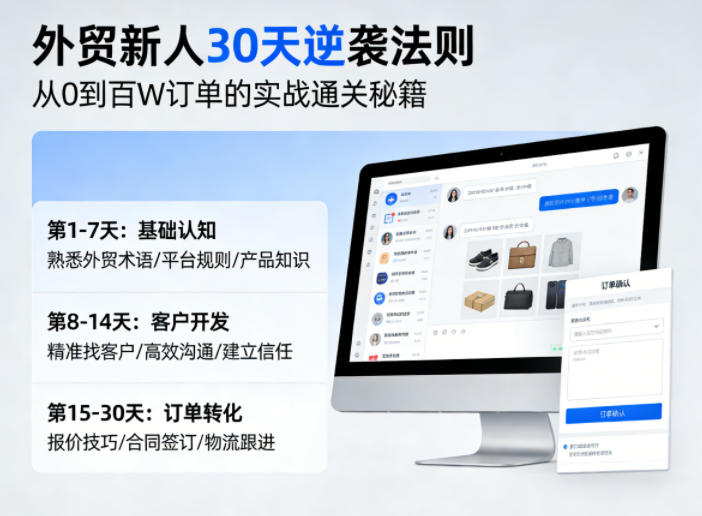外贸新人30天逆袭法则，教你从0到百W订单的实战通关秘籍-源创文化：轻创终点站