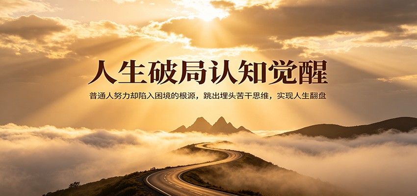 人生破局认知觉醒，普通人努力却陷入困境的根源，跳出埋头苦干思维，实现人生翻盘-源创文化：轻创终点站