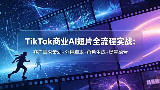 TikTok商业AI短片全流程实战：客户需求策划+分镜脚本+角色生成+场景融合-源创文化：轻创终点站