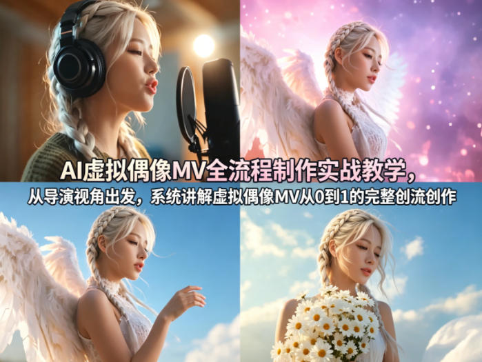 AI虚拟偶像MV全流程制作实战教学，从导演视角出发，系统讲解虚拟偶像MV从0到1的完整创作流程-源创文化：轻创终点站