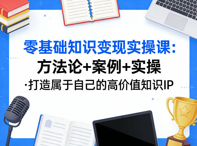 零基础知识变现实操课，方法论+案例+实操，打造属于自己的高价值知识IP-源创文化：轻创终点站