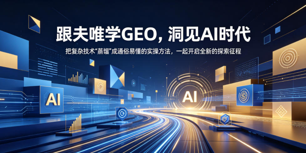 跟夫唯学GEO,洞见AI时代,把复杂技术“蒸馏”成通俗易懂的实操方法,一起开启全新的探索征程-源创文化:轻创终点站