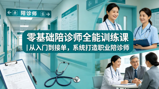 零基础陪诊师全能训练课｜从入门到接单，系统打造职业陪诊师-源创文化：轻创终点站