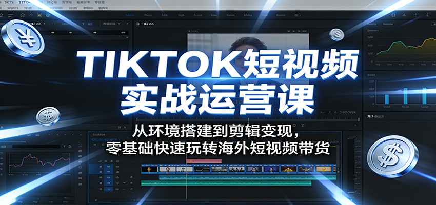 TIKTOK短视频实战运营课：从环境搭建到剪辑变现，零基础快速玩转海外短视频带货-源创文化：轻创终点站