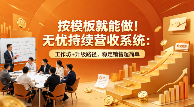 按模板就能做！无忧持续营收系统：工作坊+升级路径，稳定销售超简单【原创双语字幕】-源创文化：轻创终点站