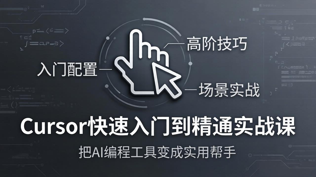 Cursor快速入门到精通实战课：入门配置+高阶技巧+场景实战，把AI编程工具变成实用帮手-源创文化：轻创终点站