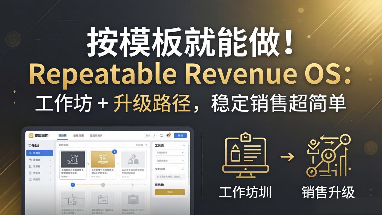 按模板就能做！Repeatable Revenue OS：工作坊 + 升级路径，稳定销售超简单-源创文化：轻创终点站
