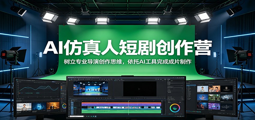 AI仿真人短剧创作营：树立专业导演创作思维，依托AI工具完成成片制作-源创文化：轻创终点站
