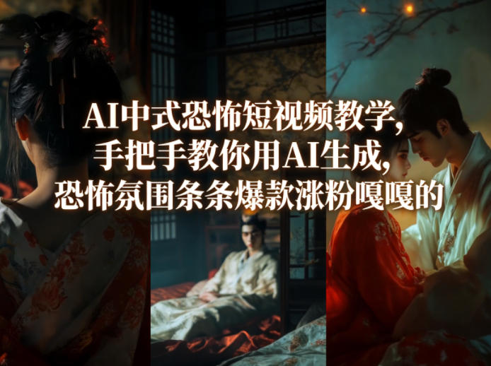 AI中式恐怖短视频教学，手把手教你用AI生成，恐怖氛围条条爆款涨粉嘎嘎的-源创文化：轻创终点站