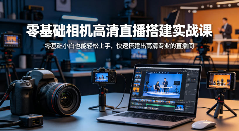 零基础相机高清直播间搭建实战课，小白也能轻松上手，快速搭建出高清专业的直播间-源创文化：轻创终点站