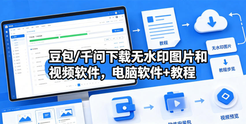 豆包/千问下载无水印图片和视频软件，电脑软件+教程-源创文化：轻创终点站