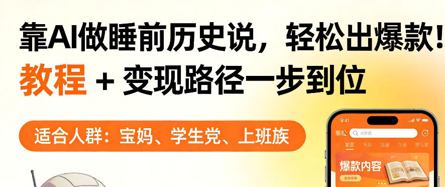 靠AI做睡前历史解说，轻松出爆款！教程+变现路径一步到位，单个视频收益1K+【揭秘】-源创文化：轻创终点站