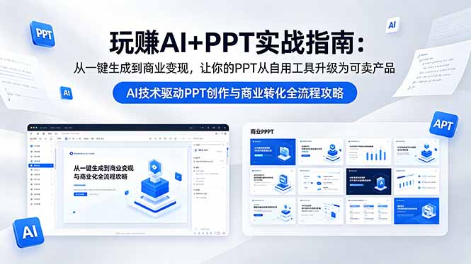 玩赚AI+PPT实战指南-更新5月13：从一键生成到商业变现，让你的PPT从自用工具升级为可卖产品-源创文化：轻创终点站