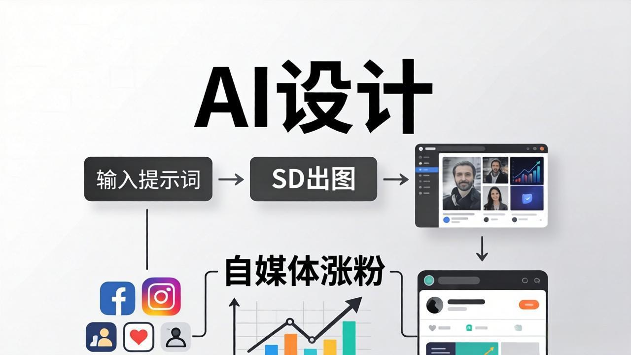 人人都是AI设计师：SD出图+自媒体涨粉一站教学，告别图文素材焦虑，AI设计让你轻松避开内卷-源创文化：轻创终点站