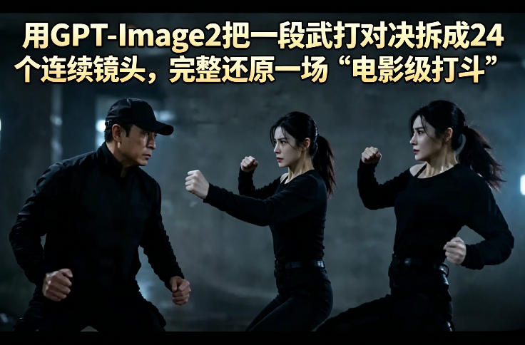 用GPT-Image2把一段武打对决拆成24个连续镜头，完整还原一场“电影级打斗”-源创文化：轻创终点站
