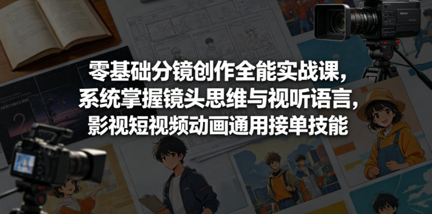 零基础分镜创作全能实战课,系统掌握镜头思维与视听语言,影视短视频动画通用接单技能-源创文化:轻创终点站