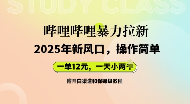 哔哩哔哩暴力拉新：2025年新风口，一单12元，一天数张(附开白渠道和保姆级教程)-源创文化：轻创终点站